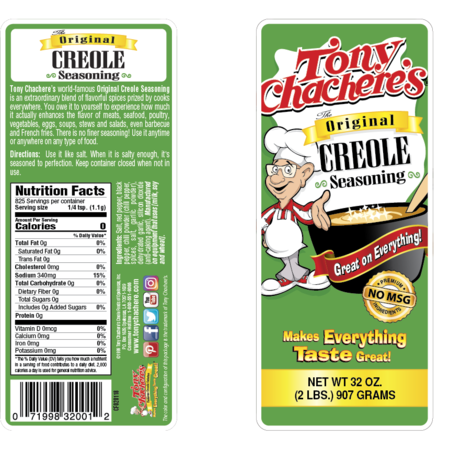 Tony Chacheres Creole Foods Creole Seasoning 32 oz., PK6 32001